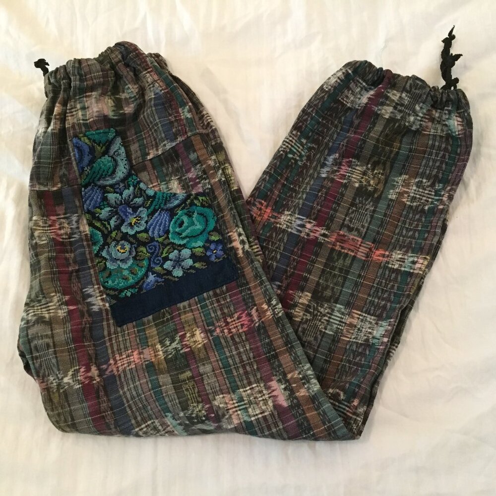 Cute BOHO Festival Jogger Pants Womens Pull On 24" x 25" SEE MEASUREMENTS BELOW